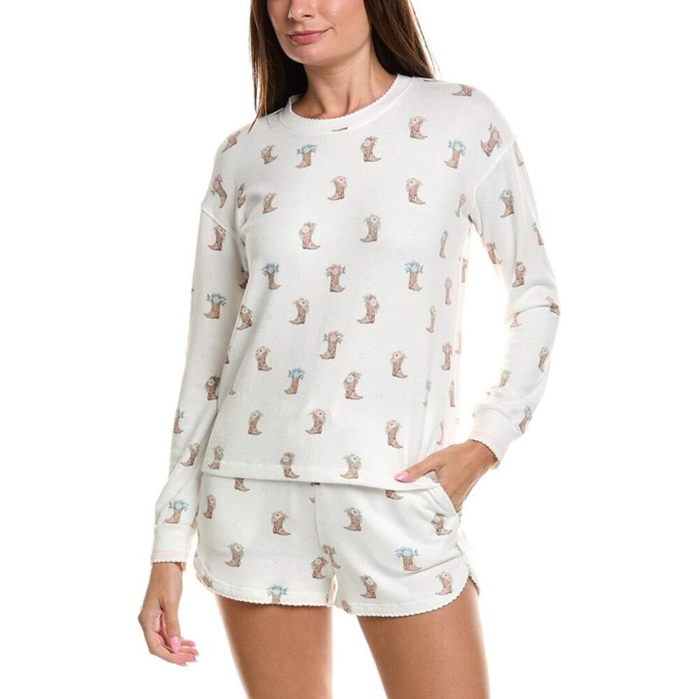 Pj Salvage Womens Western Blooms Top, Ivory